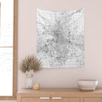 Grand Rapids White Map Wall Tapestry Gallery Image 2