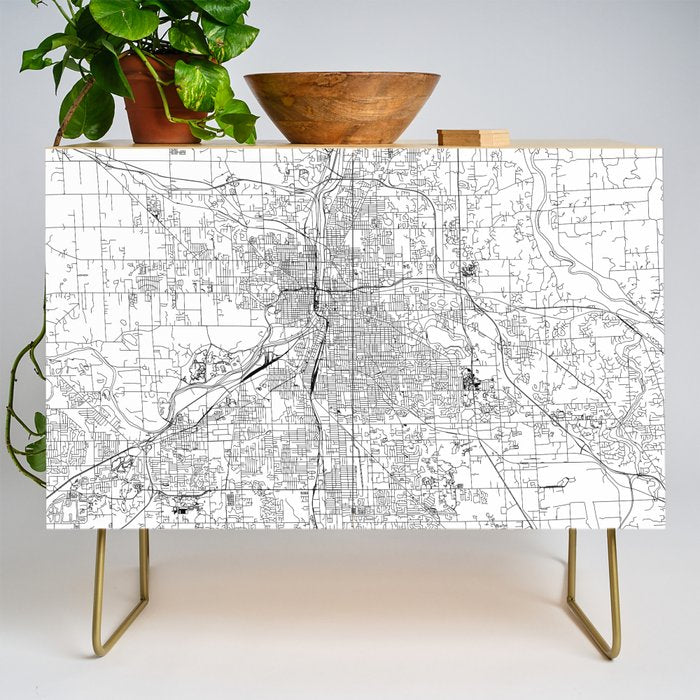 Grand Rapids White Map Credenza Gallery Image 1