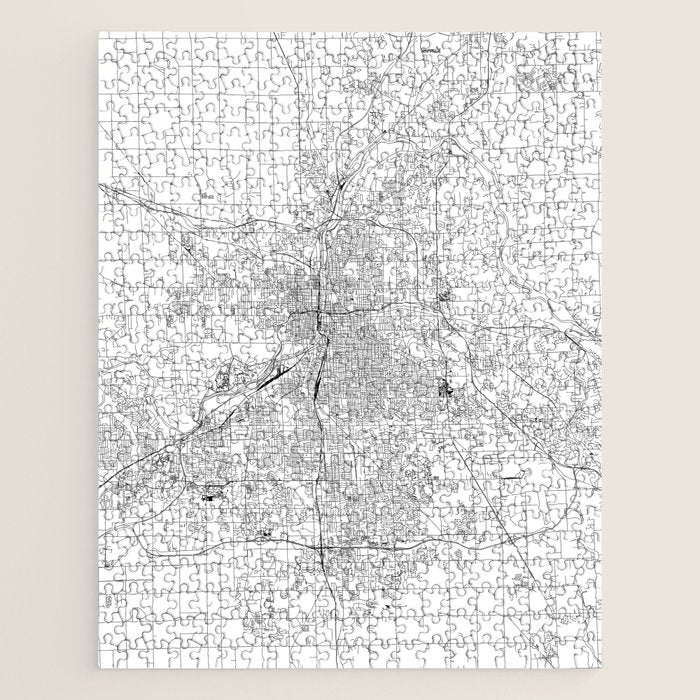 Grand Rapids White Map Jigsaw Puzzle Gallery Image 1