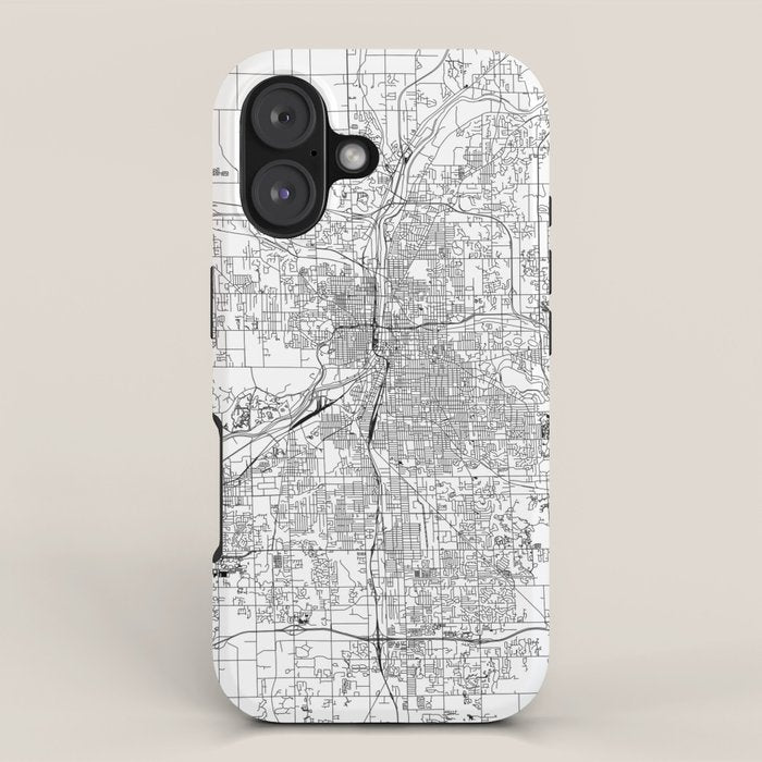 Grand Rapids White Map iPhone Case Gallery Image 1