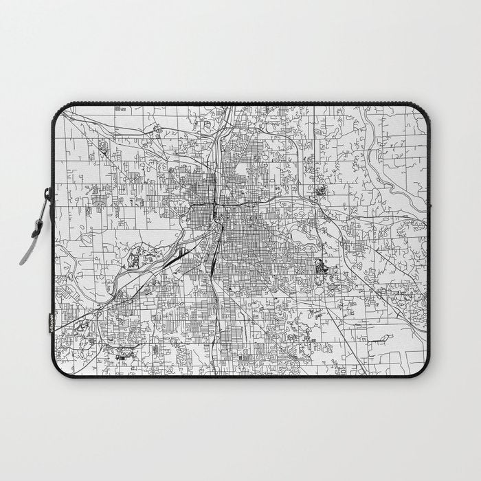 Grand Rapids White Map Laptop Sleeve Gallery Image 1