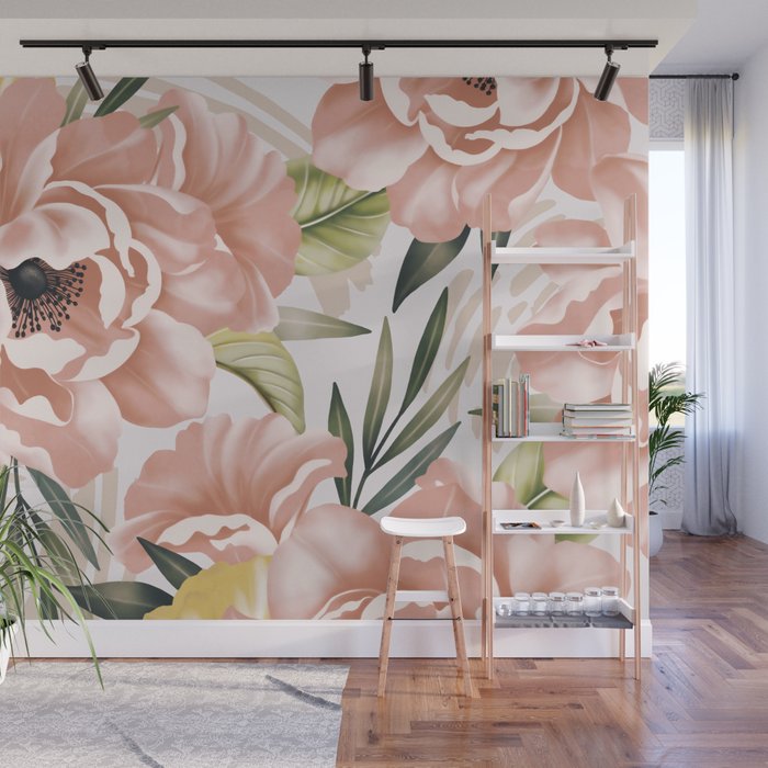 Big pink bouquet flowers S Wall Mural Gallery Image 1