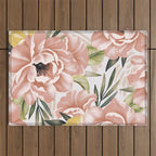 Big pink bouquet flowers S Outdoor Rug Gallery Image 1