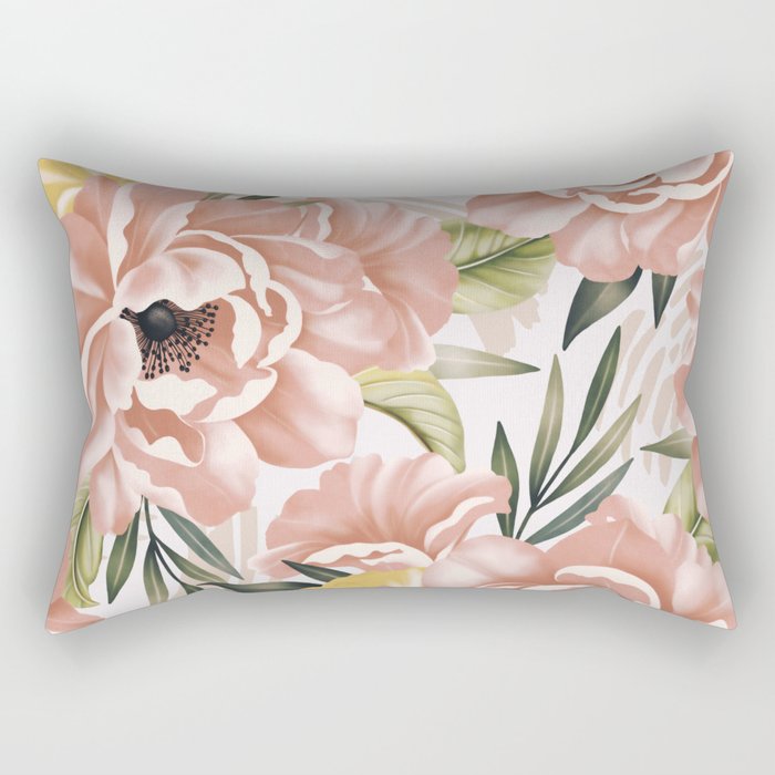 Big pink bouquet flowers S Rectangular Pillow Gallery Image 1