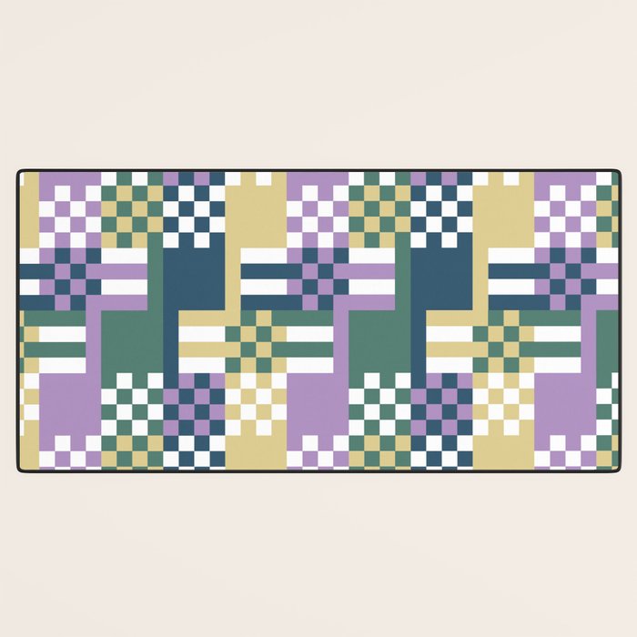 Abstract Block Mosaic R Desk Mat Gallery Image 3