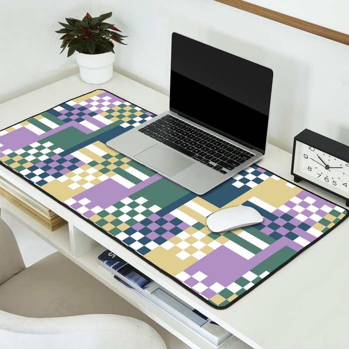Abstract Block Mosaic R Desk Mat Gallery Image 2