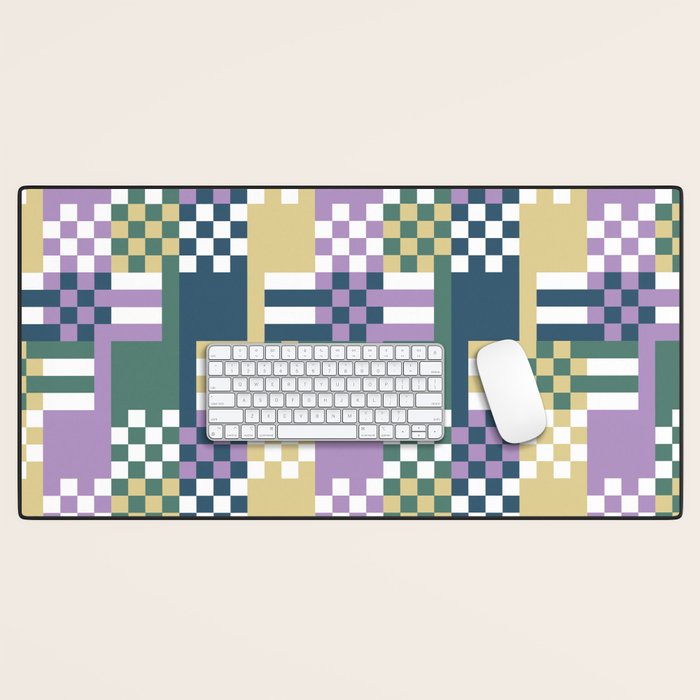 Abstract Block Mosaic R Desk Mat Gallery Image 1