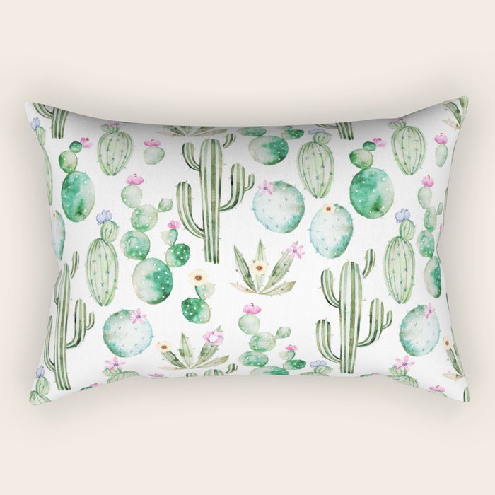Cactus Summer Garden Rectangular Pillow Gallery Image 1