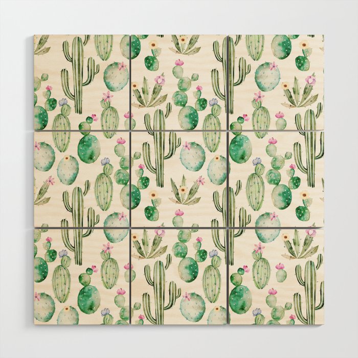 Cactus Summer Garden Wood Wall Art Gallery Image 1