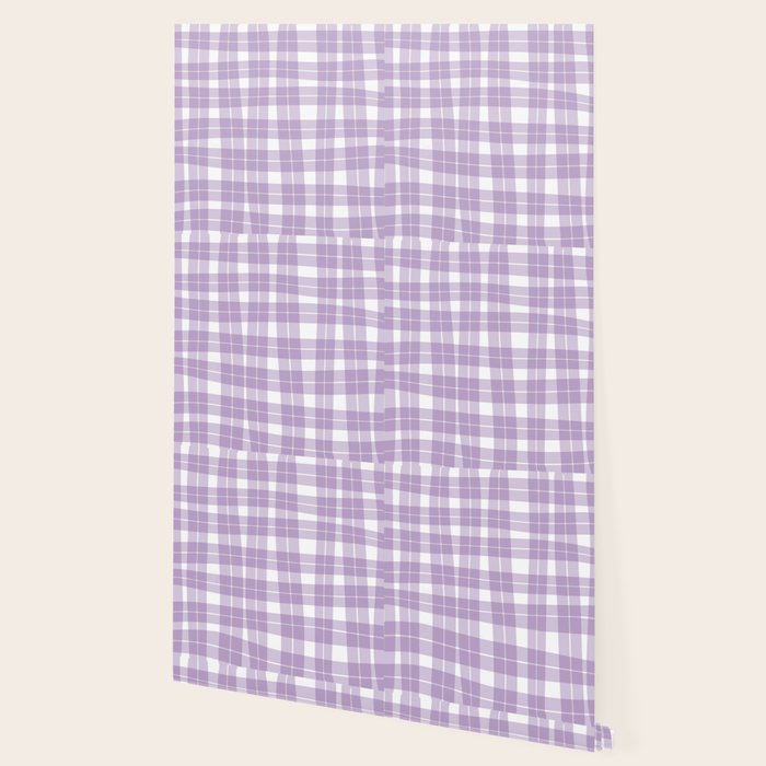 Wavy Plaid Lilac White Wallpaper Gallery Image 2