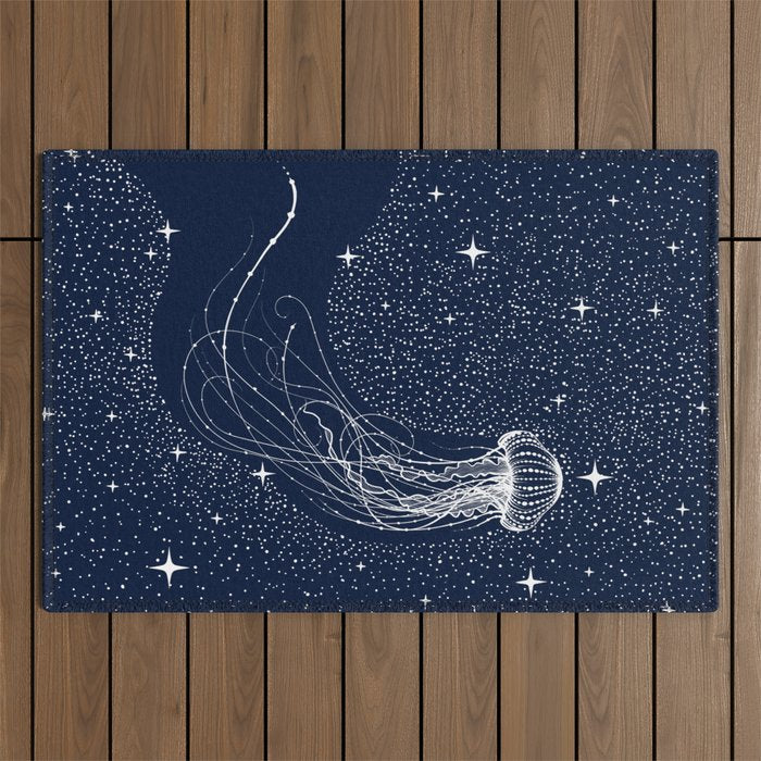 starry jellyfish Outdoor Rug Gallery Image 1