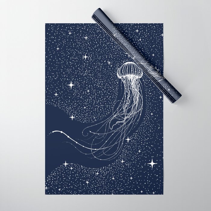 starry jellyfish Wrapping Paper Gallery Image 1