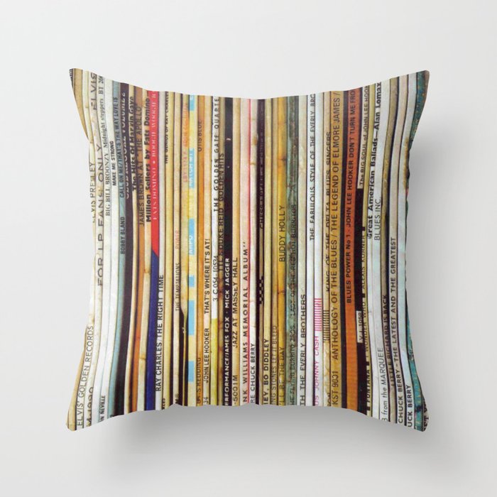 old vinyl records Throw Pillow Gallery Image 1