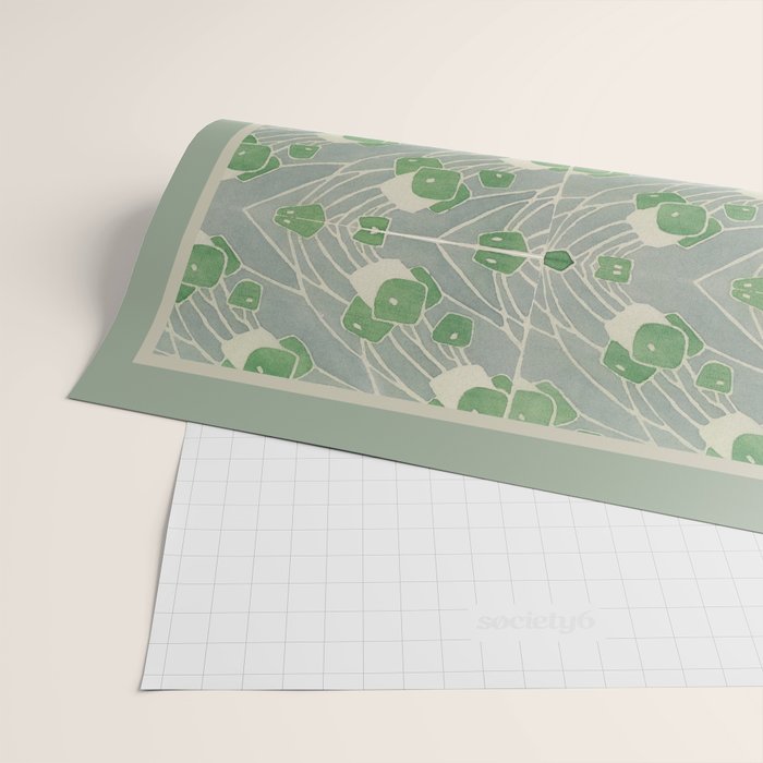 Green Geometric 1915 Hannah Borger Overbeck Wrapping Paper Gallery Image 2