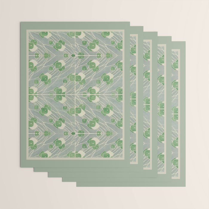 Green Geometric 1915 Hannah Borger Overbeck Wrapping Paper Gallery Image 3