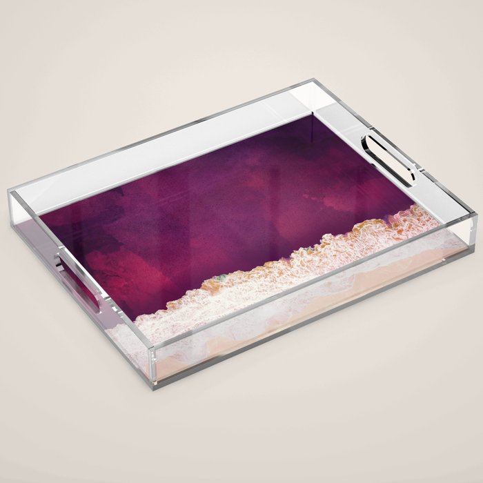 Maroon Ocean Acrylic Tray Gallery Image 1