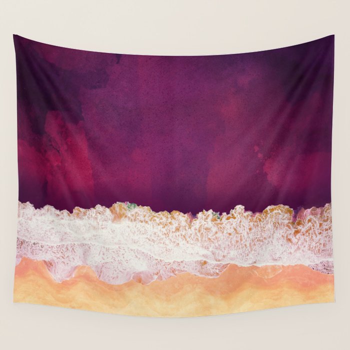 Maroon Ocean Wall Tapestry Gallery Image 4