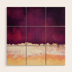 Maroon Ocean Wood Wall Art Gallery Image 1