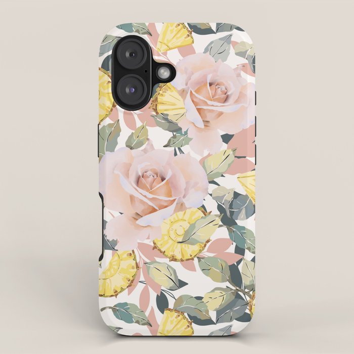 Pineapple wedges on rose bushes P iPhone Case Gallery Image 1