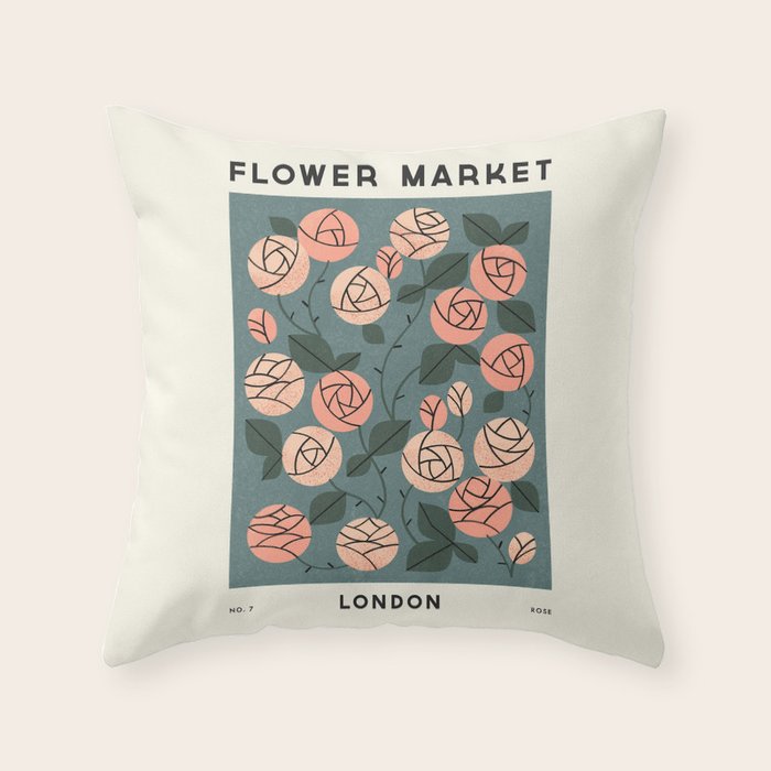 Flower Market No. 7 Throw Pillow Gallery Image 6