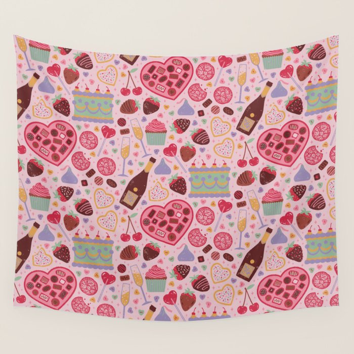 Candy Hearts Wall Tapestry Gallery Image 1