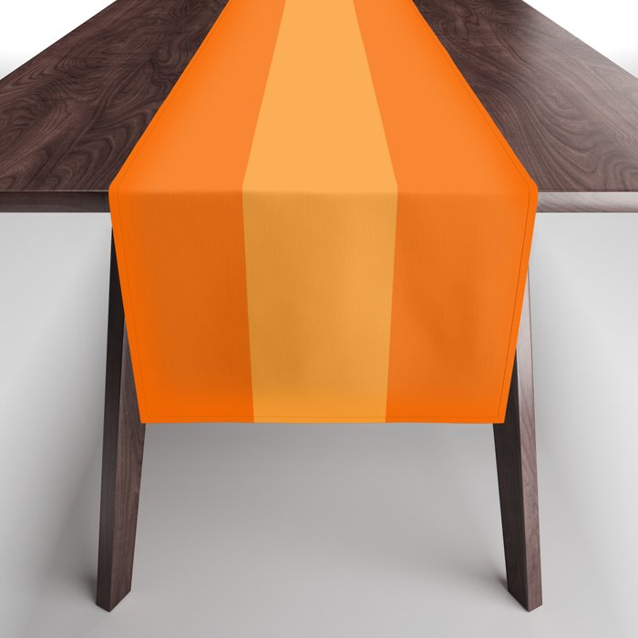 Orange Stripes Bold Retro Contemporary Pattern  Table Runner Gallery Image 1