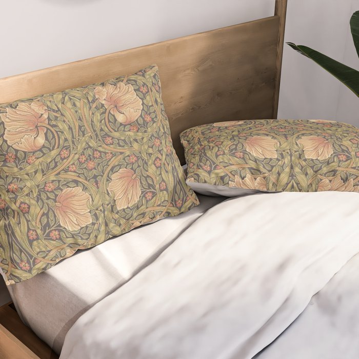 William Morris Vintage Pimpernel Bullrush Russet Minor Pillow Sham Gallery Image 2