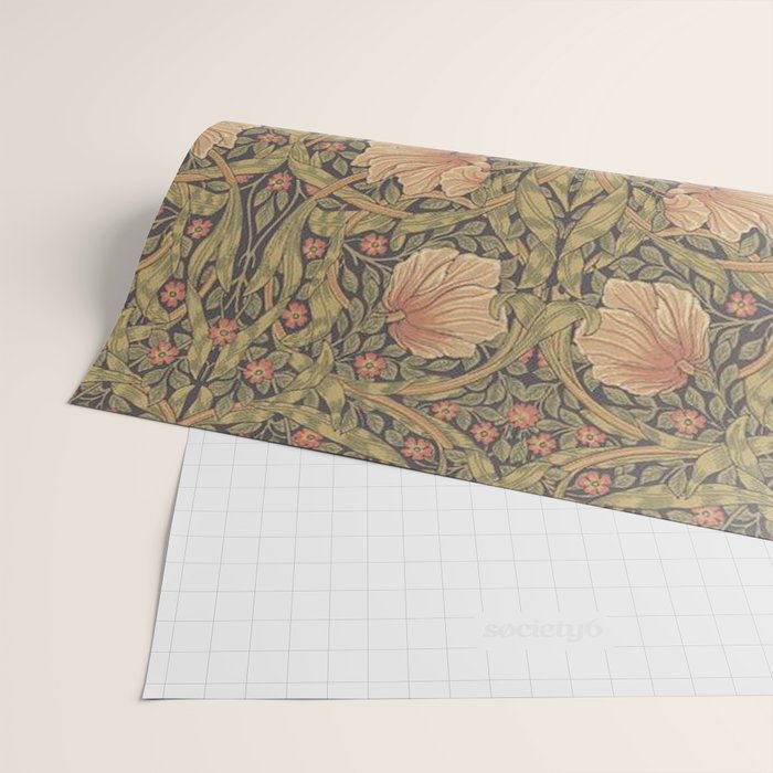William Morris Vintage Pimpernel Bullrush Russet Minor Wrapping Paper Gallery Image 2
