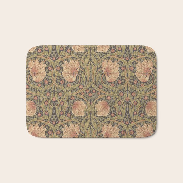 William Morris Vintage Pimpernel Bullrush Russet Minor Bath Mat Gallery Image 1