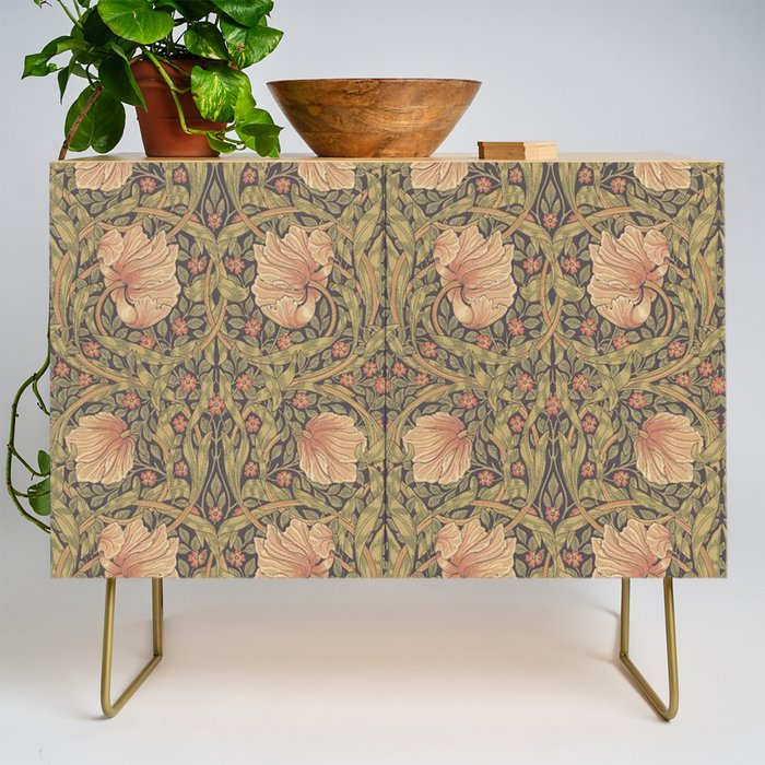 William Morris Vintage Pimpernel Bullrush Russet Minor Credenza Gallery Image 1