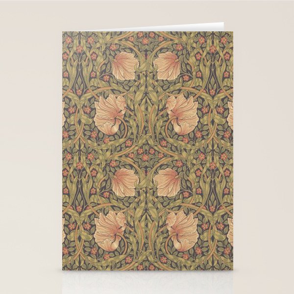 William Morris Vintage Pimpernel Bullrush Russet Minor Stationery Card Gallery Image 2
