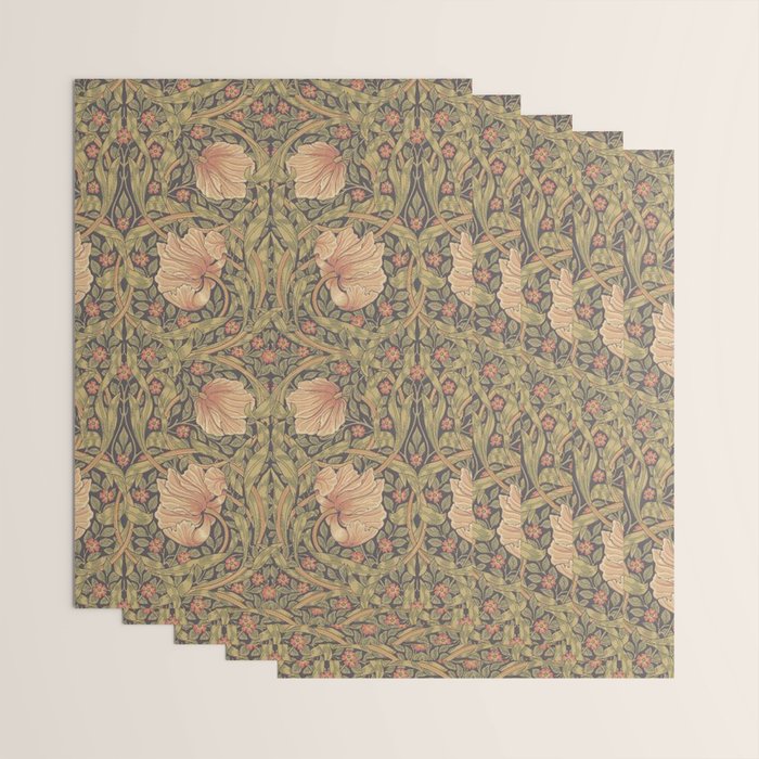 William Morris Vintage Pimpernel Bullrush Russet Minor Wrapping Paper Gallery Image 3