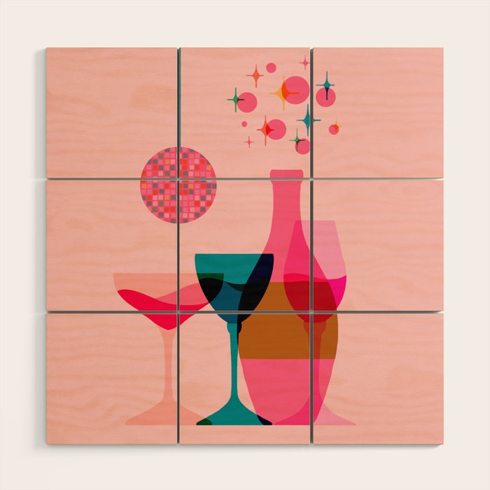 First Bubbly then Disco  Wood Wall Art Gallery Image 1