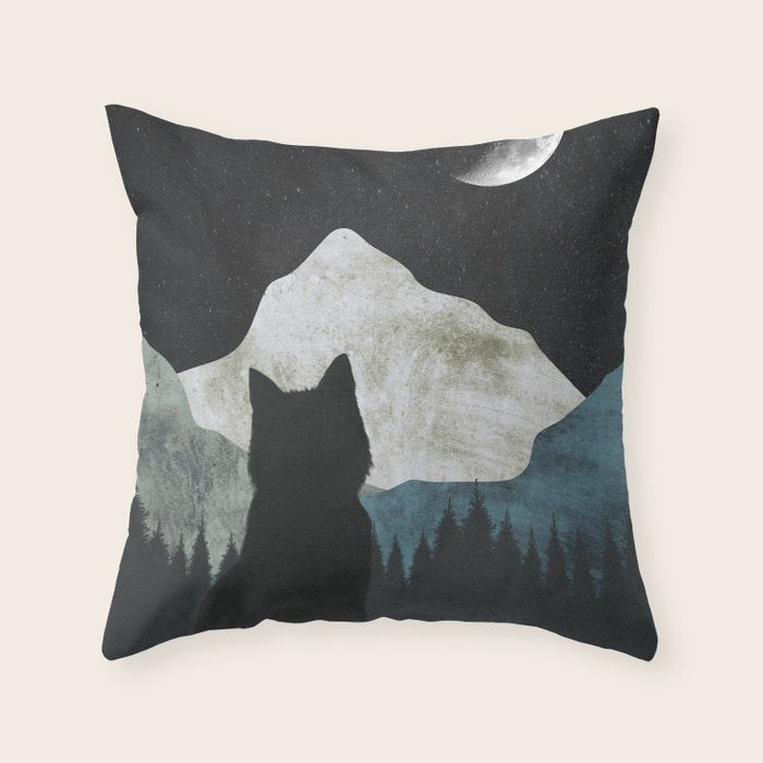 Black Cat 2 Throw Pillow Gallery Image 6