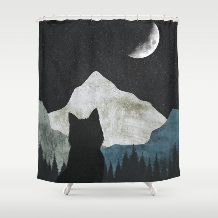 Black Cat 2 Shower Curtain Gallery Image 1
