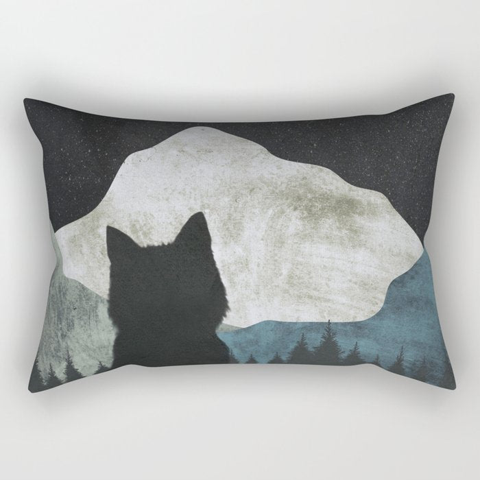 Black Cat 2 Rectangular Pillow Gallery Image 2