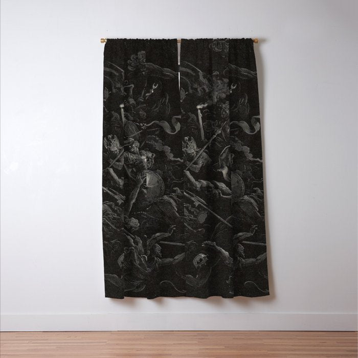Gustave Dore - Chaos watches as the Rebel Angels are thrown into Hell (Milton's Paradise Lost) Window Curtain Gallery Image 3