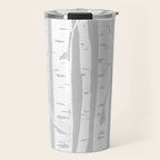 Woodcut Birches Grey Travel Mug Gallery Image 1
