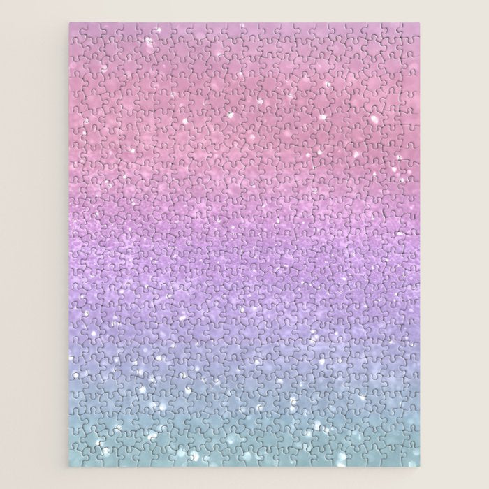 Unicorn Princess Glitter #1 (Faux Glitter) #pastel #decor #art #society6 Jigsaw Puzzle Gallery Image 1