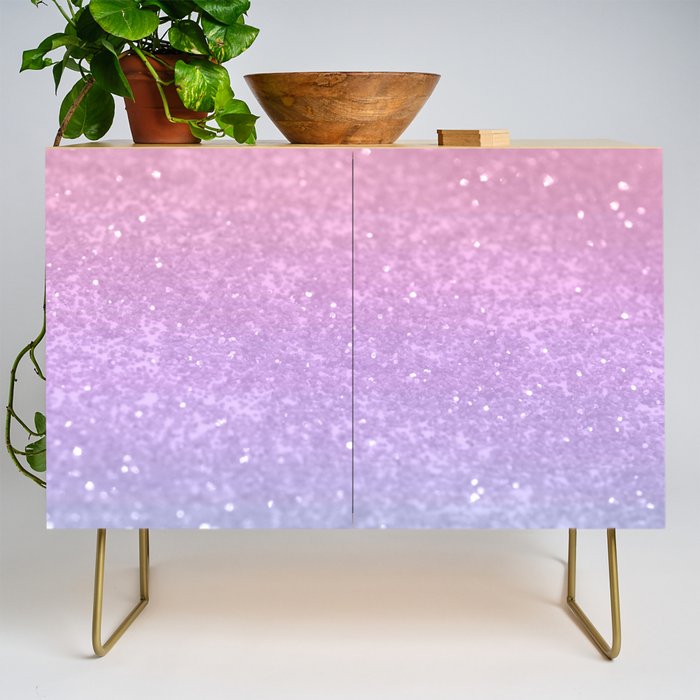 Unicorn Princess Glitter #1 (Faux Glitter) #pastel #decor #art #society6 Credenza Gallery Image 1