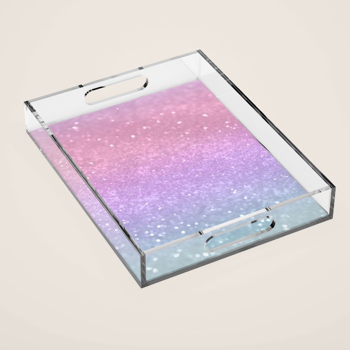 Unicorn Princess Glitter #1 (Faux Glitter) #pastel #decor #art #society6 Acrylic Tray Gallery Image 1