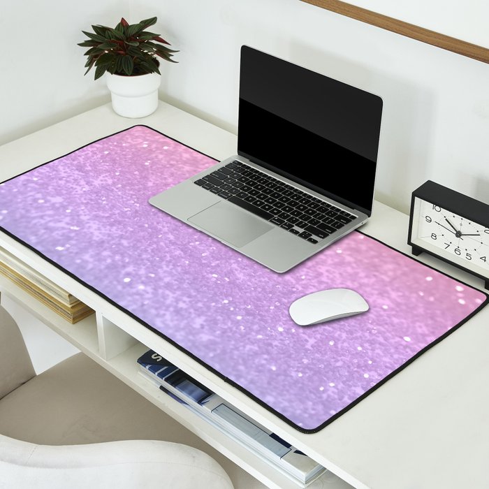 Unicorn Princess Glitter #1 (Faux Glitter) #pastel #decor #art #society6 Desk Mat Gallery Image 2