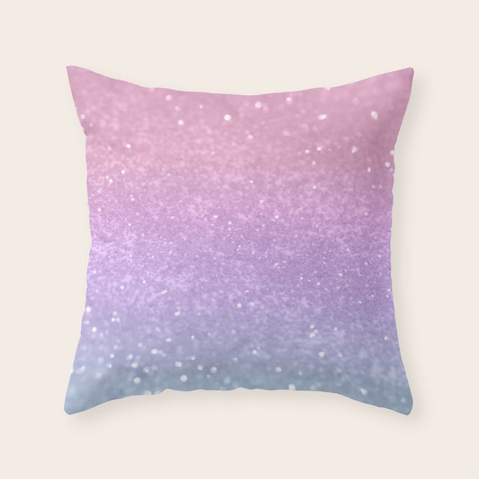 Unicorn Princess Glitter #1 (Faux Glitter) #pastel #decor #art #society6 Throw Pillow Gallery Image 1