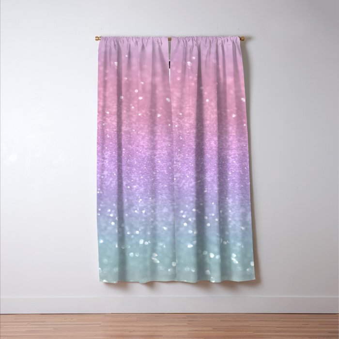 Unicorn Princess Glitter #1 (Faux Glitter) #pastel #decor #art #society6 Window Curtain Gallery Image 3