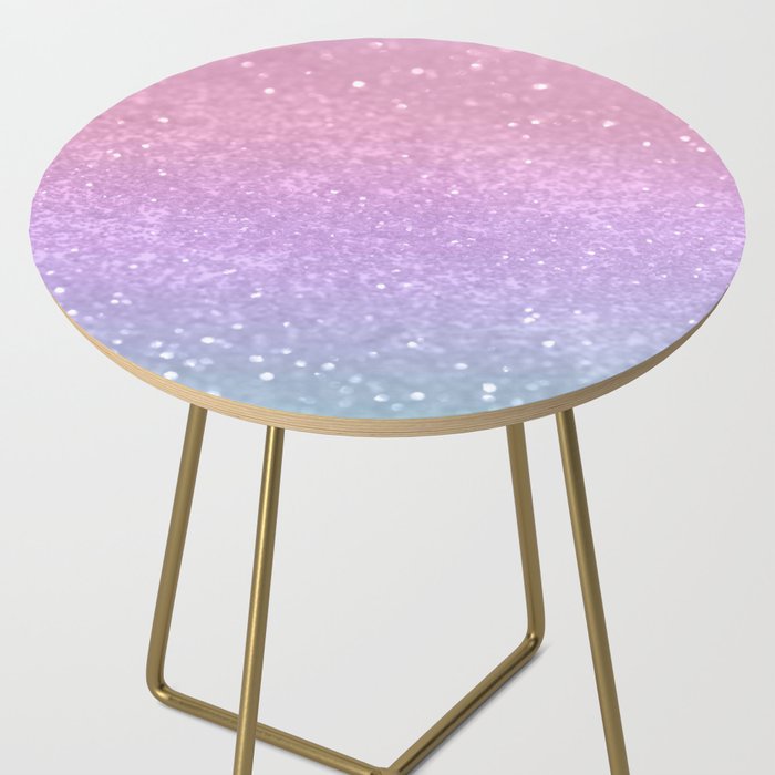 Unicorn Princess Glitter #1 (Faux Glitter) #pastel #decor #art #society6 Side Table Gallery Image 2