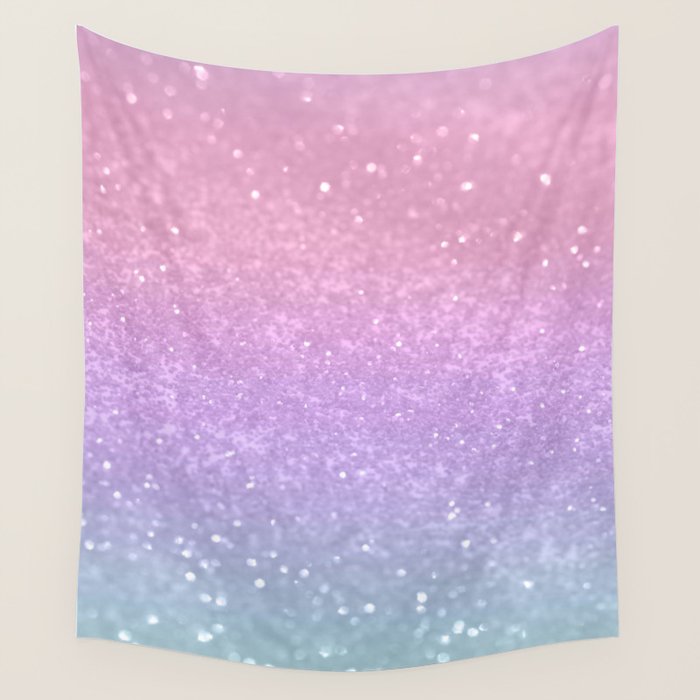Unicorn Princess Glitter #1 (Faux Glitter) #pastel #decor #art #society6 Wall Tapestry Gallery Image 4