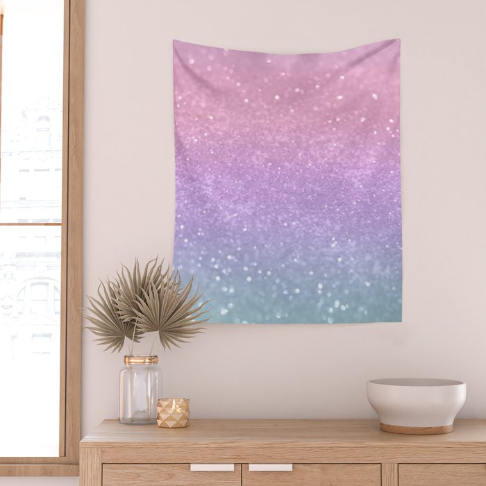 Unicorn Princess Glitter #1 (Faux Glitter) #pastel #decor #art #society6 Wall Tapestry Gallery Image 2