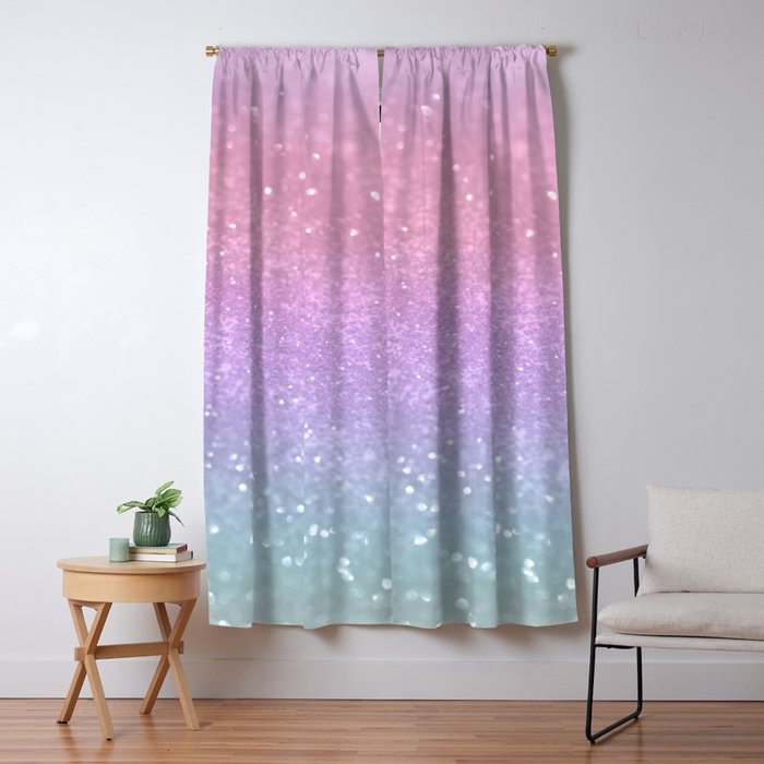 Unicorn Princess Glitter #1 (Faux Glitter) #pastel #decor #art #society6 Window Curtain Gallery Image 1