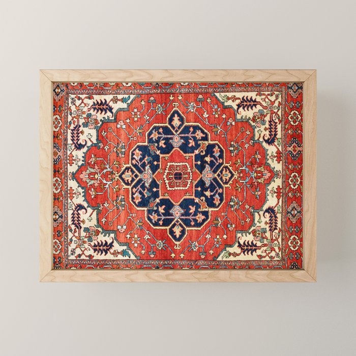Heriz Bilverdi Azerbaijan Northwest Persian Rug Print Mini Art Print Gallery Image 1