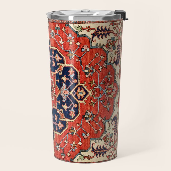 Heriz Bilverdi Azerbaijan Northwest Persian Rug Print Travel Mug Gallery Image 2